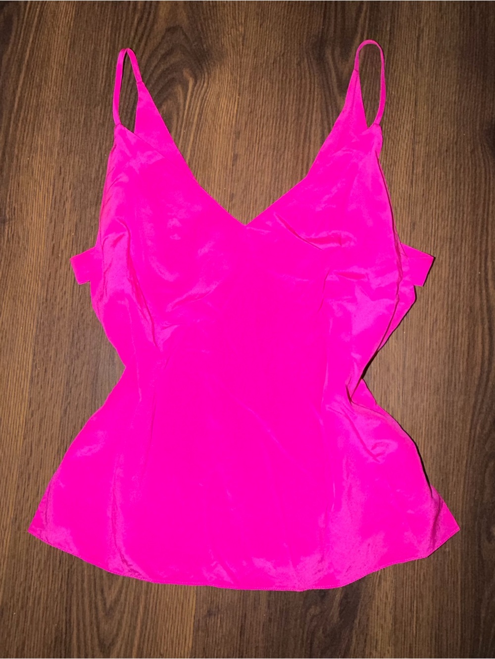Amanda Uprichard 100% Silk Pink V-Neck Spaghetti Strap Camisole